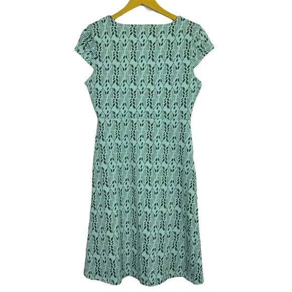 Toad & Co Rosemarie Dress Size S Organic Cotton Blend Cap Sleeve V-Neck Green - Picture 2 of 10